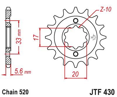 Load image into Gallery viewer, JT Sprockets Front Steel Countershaft Sprocket 12 Tooth 12T 520 Chain JTF430.12
