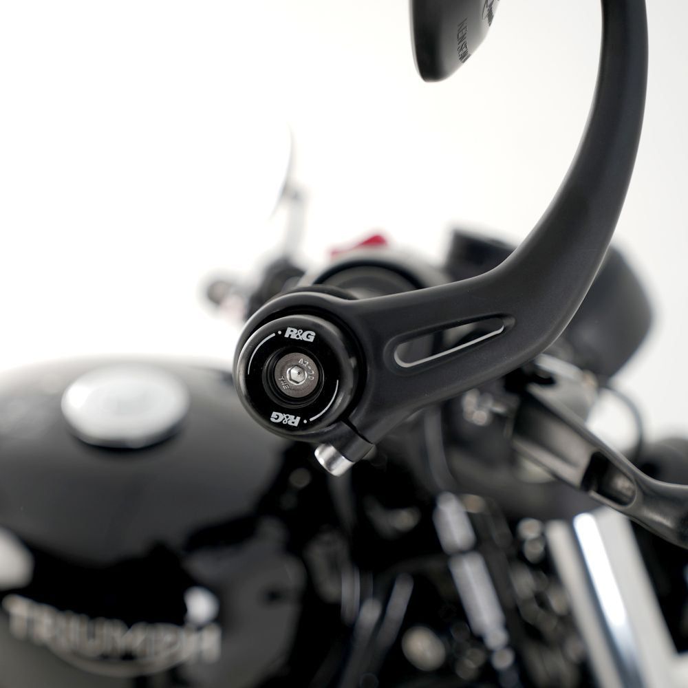 R&G Racing Black Bar End Sliders For 2017-2024 Triumph Bonneville Bobber