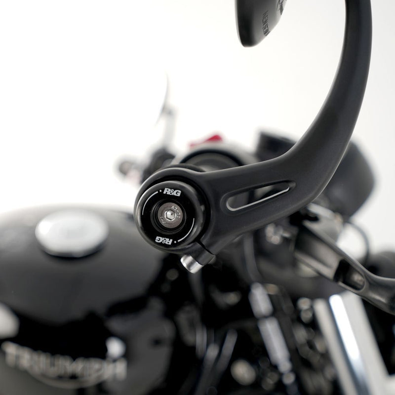 Load image into Gallery viewer, R&amp;G Racing Black Bar End Sliders For 2017-2024 Triumph Bonneville Bobber
