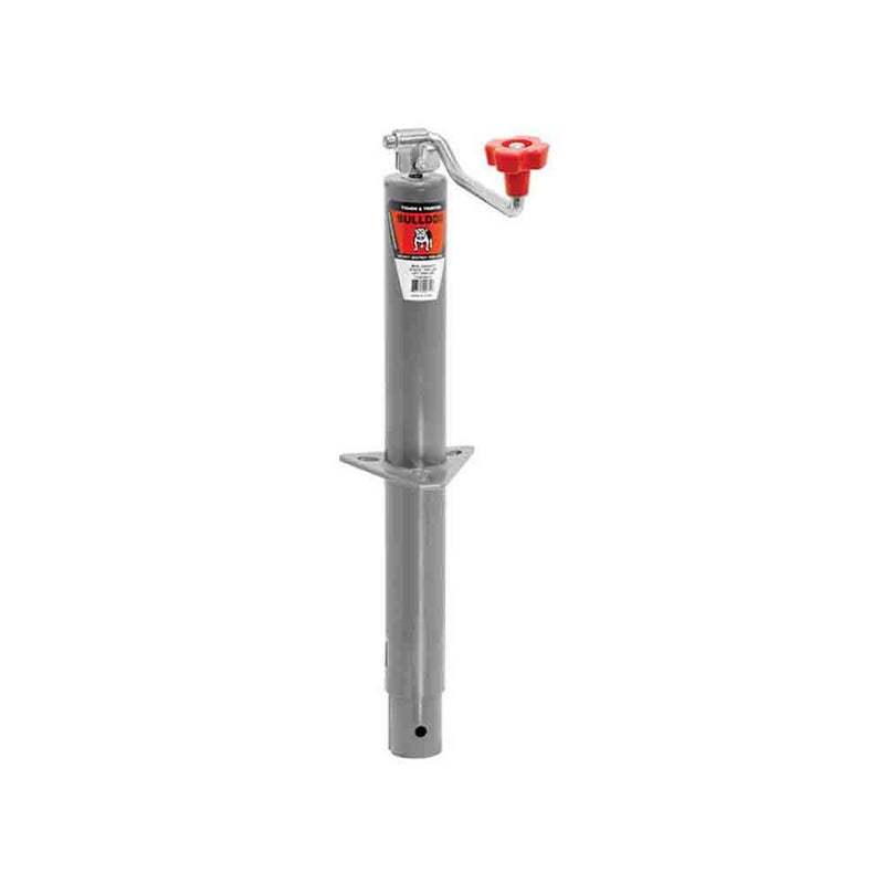 Load image into Gallery viewer, Bulldog Round Trailer Jack, A-Frame, 5,000 lbs. Lift Capacity, Top Wind, Bolt-On, 15 in. Travel
