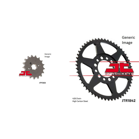 JT SPROCKETS Front and Rear Steel Sprocket Kit for OffRoad YAMAHA DT125 1976