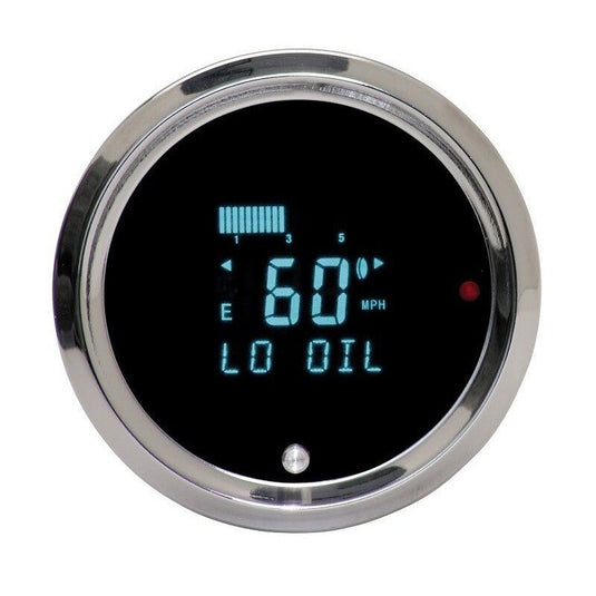 Dakota Digital Odyssey Chrome Mini 2-1/16" Tachometer With Teal Display