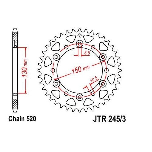 Steel Rear Sprocket 45T for Street YAMAHA FZ6R 2009-2016