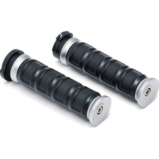 Kuryakyn Dillinger Grips for V-Twin Dual Cable Silver