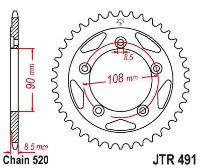 Load image into Gallery viewer, JT Sprockets Rear Steel Sprocket 40 Tooth 40T 520 Chain JTR491.40

