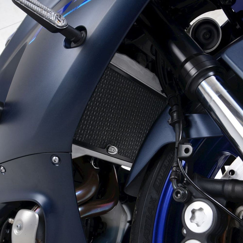 Load image into Gallery viewer, R&amp;G Racing Black Aluminum Radiator Guard For 2022 Yamaha YZF R7 RAD0281BK
