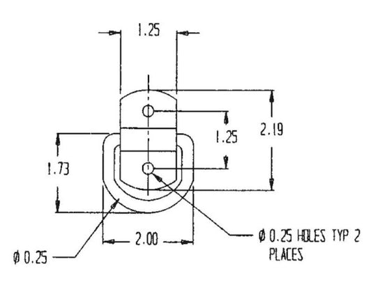 10-Pack - Buyers Products 1/4 Inch Forged Light Duty Rope Ring With 2-Hole Mounting Bracket, Zinc Plated