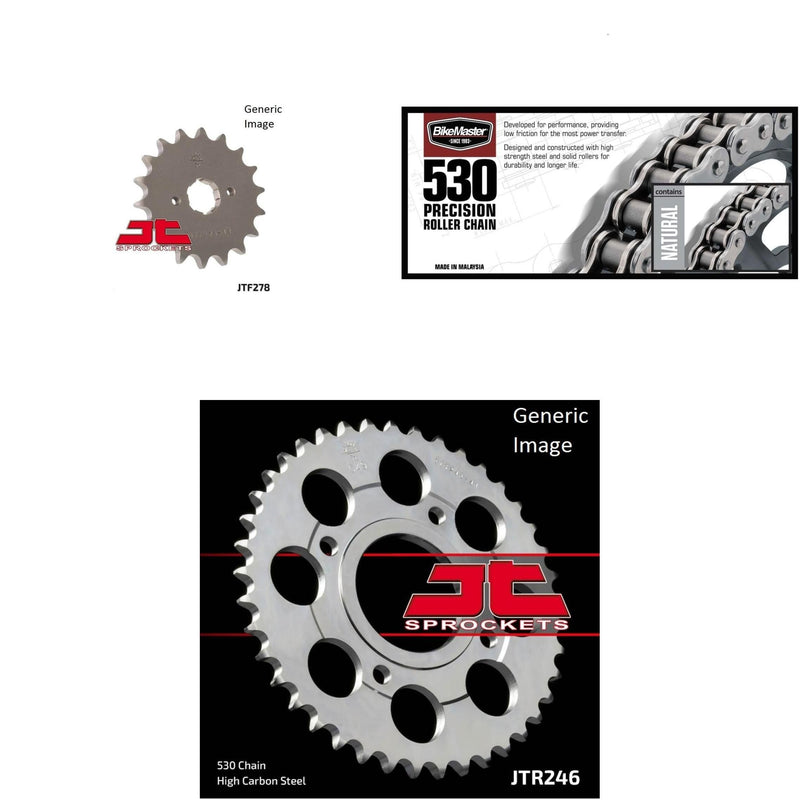 Load image into Gallery viewer, 530 Chain Natural, Front &amp; Rear Sprocket Kit for Street HONDA CB400A 1978
