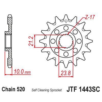 Load image into Gallery viewer, JT Sprockets Front Steel Countershaft Sprocket SC 13 Tooth 13T 520 Chain
