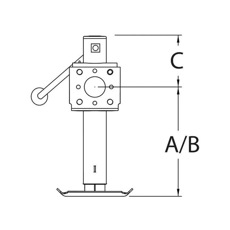 Load image into Gallery viewer, Bulldog Round Trailer Jack, Side Mount, 2,000 lbs. Lift Capacity, Side Wind, Weld-On, 10 in. Travel
