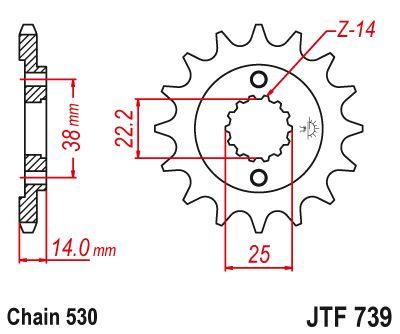 Load image into Gallery viewer, JT Sprockets Front Steel Sprocket 15 Tooth 15T 530 Chain JTF739.15
