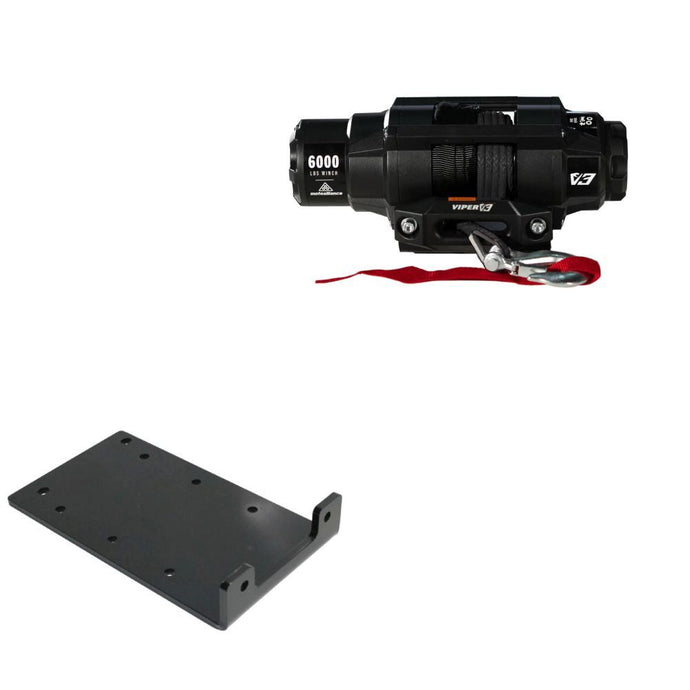 Viper 6000lbs V3 Winch Black Rope With Mount For Kawasaki Mule 4010 2009-2020