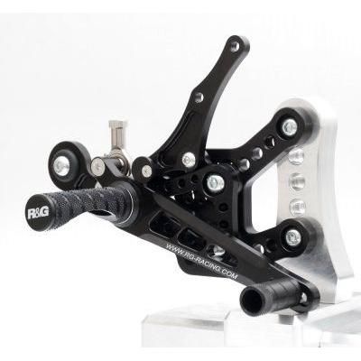 Load image into Gallery viewer, R&amp;G Racing Black Adjustable Rearsets RSET04BK
