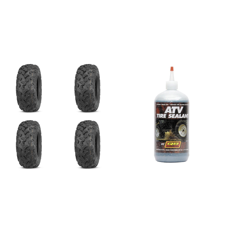 Load image into Gallery viewer, Set of 4 ATV QUADBOSS Tires (QBT447 25x10-12 Front/Rear) with Sealant
