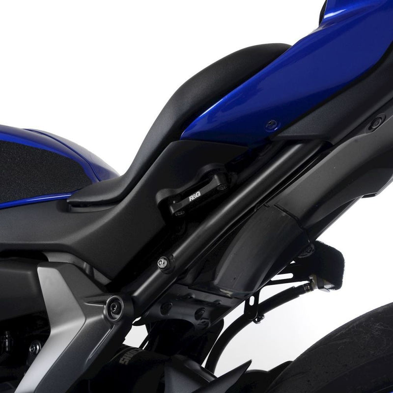 Load image into Gallery viewer, R&amp;G Racing Black Rear Foot Rest Delete Blanking Plates For 2022-2024 Yamaha YZF R7
