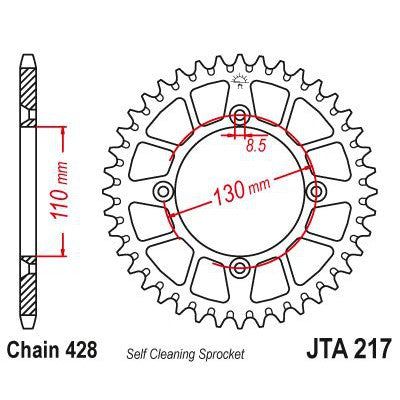 JT Sprockets Rear Racelite Aluminum Race Sprocket 55 Tooth 55T 428 Chain