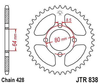 Load image into Gallery viewer, JT Sprockets Rear Steel Sprocket 36 Tooth 36T 428 Chain JTR838.36
