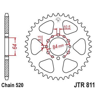 JT Sprockets Rear Steel Sprocket 45 Tooth 45T 520 Chain For Suzuki DR200 G,H,J 1986-1988 JTR811.45