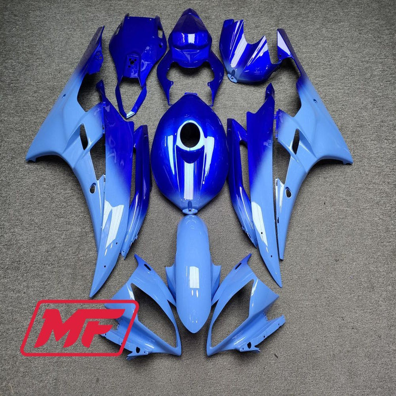 Load image into Gallery viewer, Monster Fairings Full Kit Yamaha YZF R6 06-07 Gloss Blue Gradient + Windshield + Gas Tank Cover
