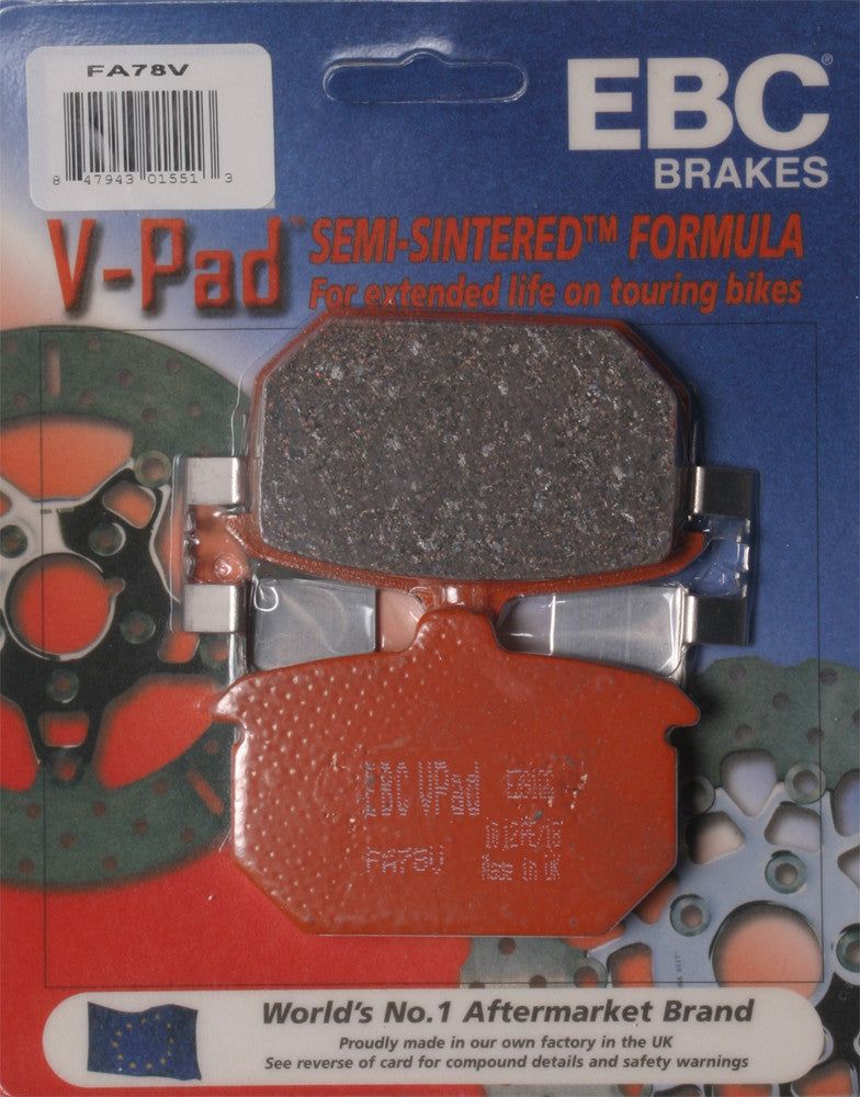 Load image into Gallery viewer, EBC 1 Pair V-Pad Semi-Sintered Touring Brake Pads MPN FA78V
