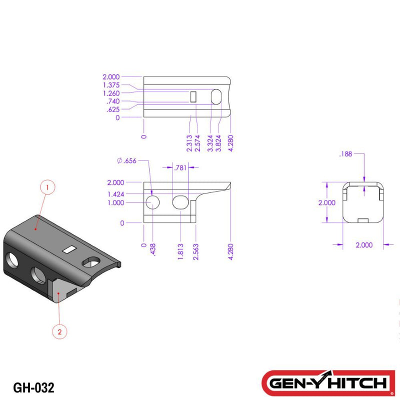 Load image into Gallery viewer, GEN-Y HITCH, 2 Shank, 10-16K Replacement Pintle Lock (Only Compatible with Gen-Y Receivers)
