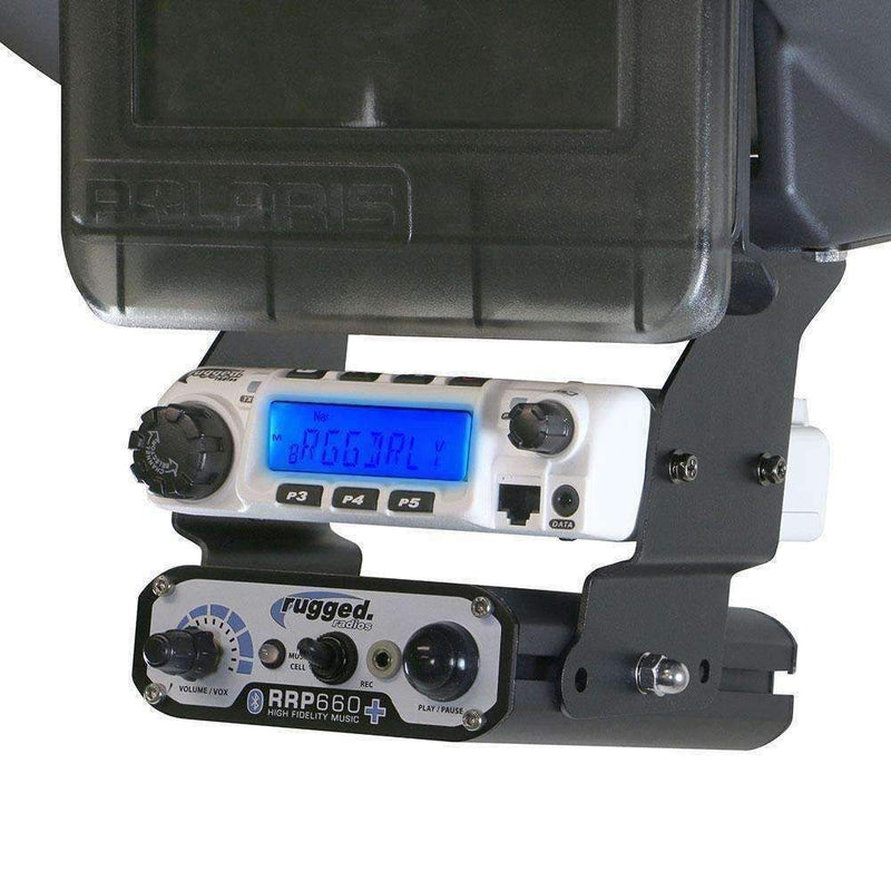 Load image into Gallery viewer, Rugged Radios Polaris XP1 Below Dash Mount for M1 / G1 / RM60 / RDM-DB / GMR45 Radio and Rugged Intercom MT-XP1-BD-RM60

