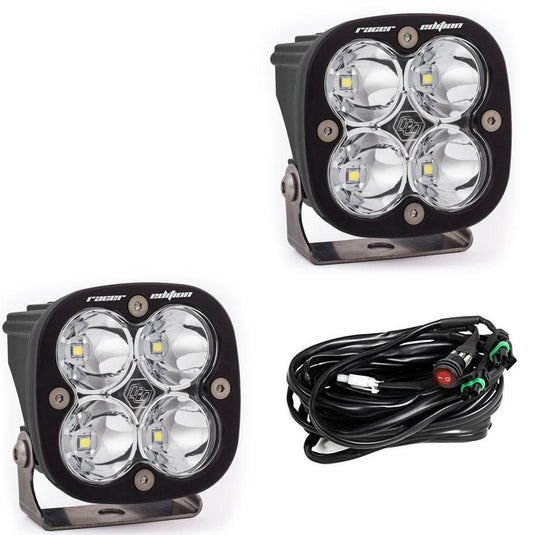 Baja Designs Auxiliary LED Light Pod Pair Squadron Racer Series Spot Pattern Clear Lens Universal 727801