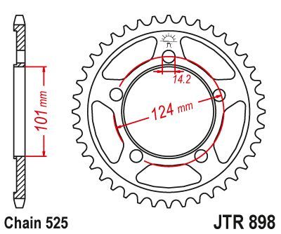 Load image into Gallery viewer, JT Sprockets Rear Steel Sprocket 37 Tooth 37T 525 Chain JTR898.37
