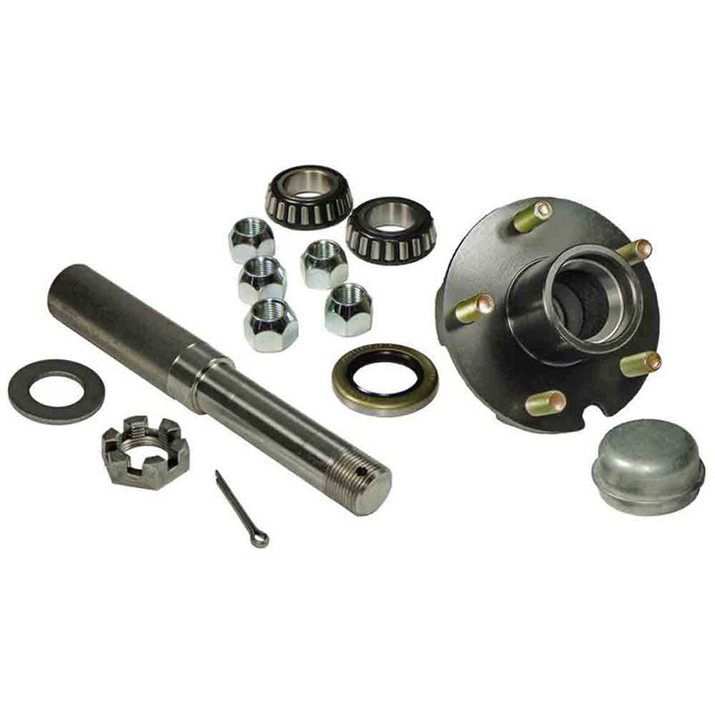 Load image into Gallery viewer, Single - 5-Bolt on 4-1/2 Inch Hub Assembly with 1 Inch Straight Spindle &amp; Bearings
