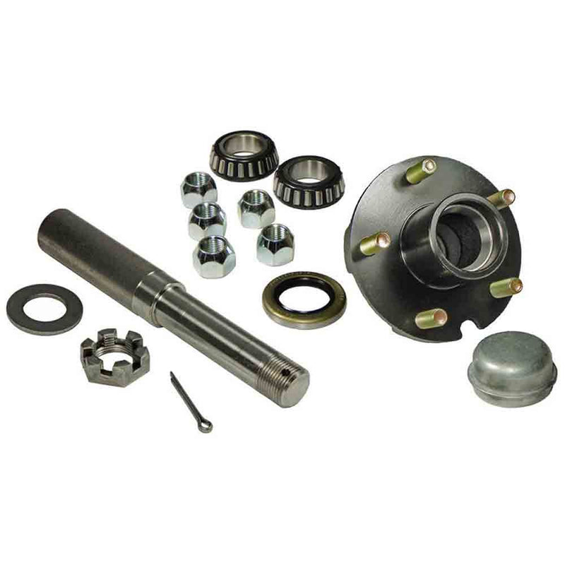 Load image into Gallery viewer, Single - 5-Bolt on 4-1/2 Inch Hub Assembly with 1 Inch Straight Spindle &amp; Bearings
