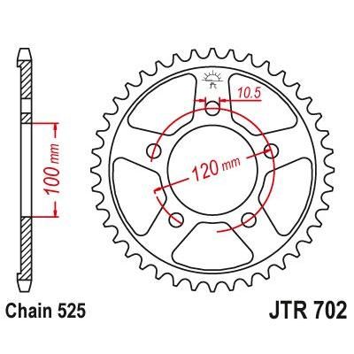 JT Sprockets Rear Steel Sprocket 42 Tooth 42T 525 Chain For Aprilia RSV Mille SP 1000 1998-2003 JTR702.42