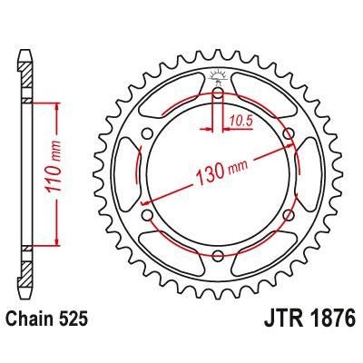 JT Sprockets Rear Steel Sprocket 44 Tooth 44T 525 Chain For Suzuki GSX-S950 WQ-M2,M3,M4 2022-2024 JTR1876.44