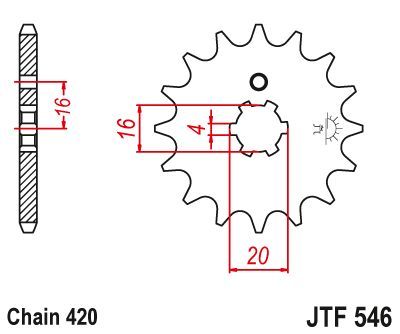 Load image into Gallery viewer, JT Sprockets Front Steel Countershaft Sprocket 15 Tooth 15T 420 Chain JTF546.15
