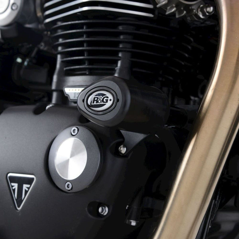 Load image into Gallery viewer, R&amp;G Racing Black Aero Style Crash Protection Bobbins For 2019-2020 Triumph Speed Twin 1200
