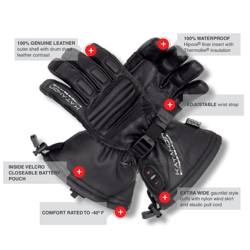 Load image into Gallery viewer, Katahdin Heated Snowmobile Gloves 4XL 100% Waterproof Genuine Leather
