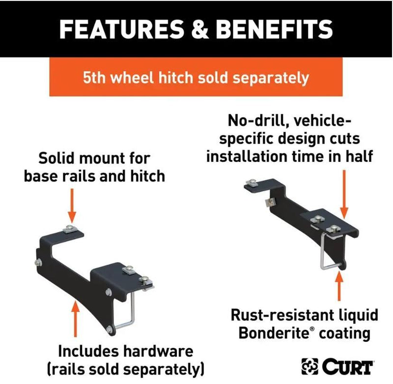 Load image into Gallery viewer, CURT Custom 5th Wheel Brackets 2020-Current Chevrolet Silverado, GMC Sierra, 2500HD &amp; 3500HD Models

