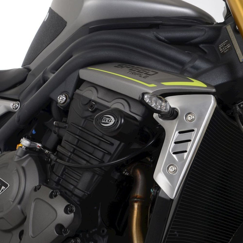 Load image into Gallery viewer, R&amp;G Racing Black Aero Style Crash Protectors For 2021-2024 Triumph Speed Triple 1200 RS
