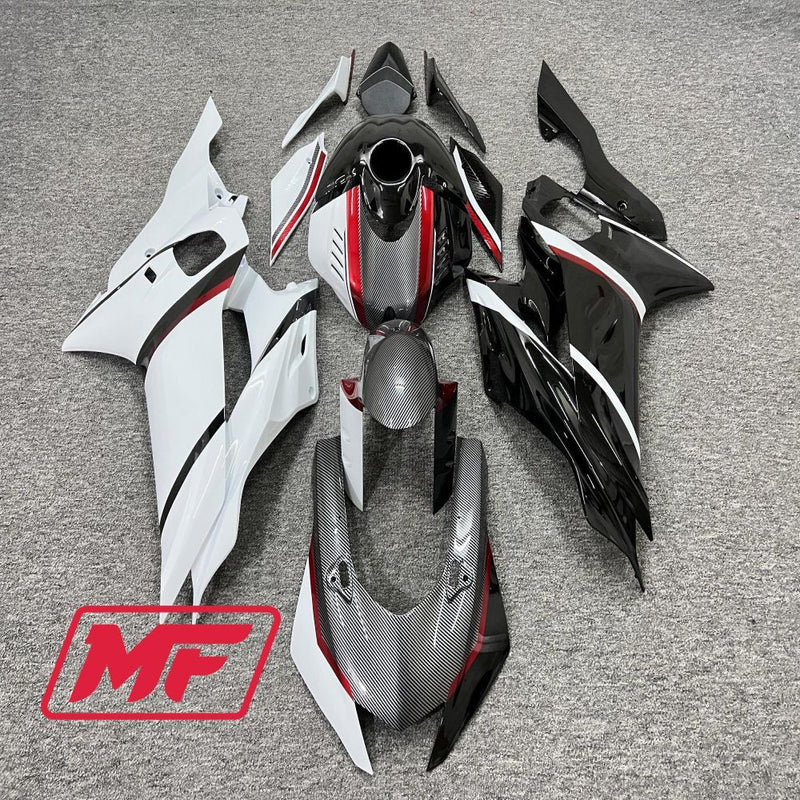 Load image into Gallery viewer, Monster Fairings Full Kit Yamaha R6 17-22 Red Carbon Fiber Style Split + Windshield + Gas Tank Cover
