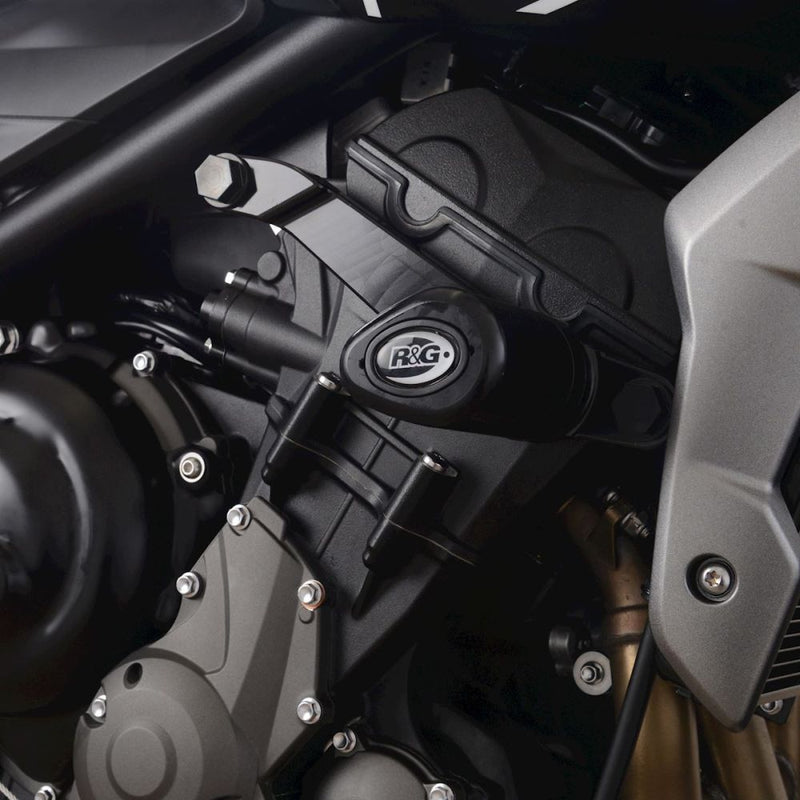 Load image into Gallery viewer, R&amp;G Racing Black Aero Style Crash Protection Bobbins For 2021-2024 Triumph Trident 660
