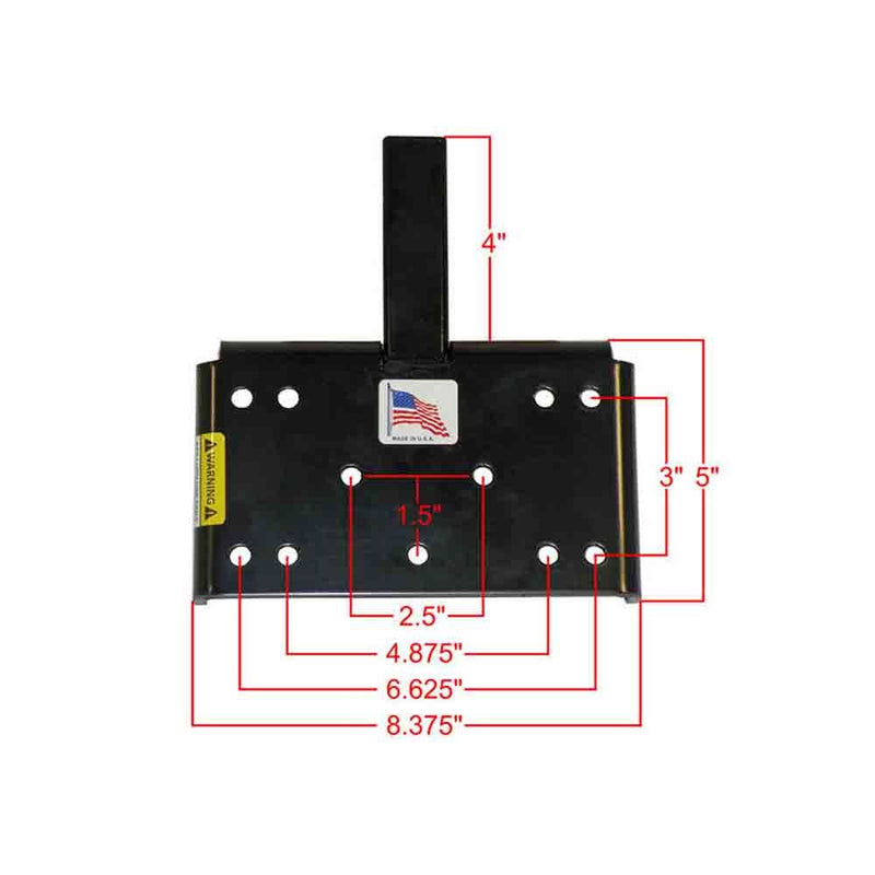 Load image into Gallery viewer, Rigid Hitch (ATV-WM125) ATV/UTV Winch Mounting Plate for 1-1/4 Inch Receivers - Made in USA
