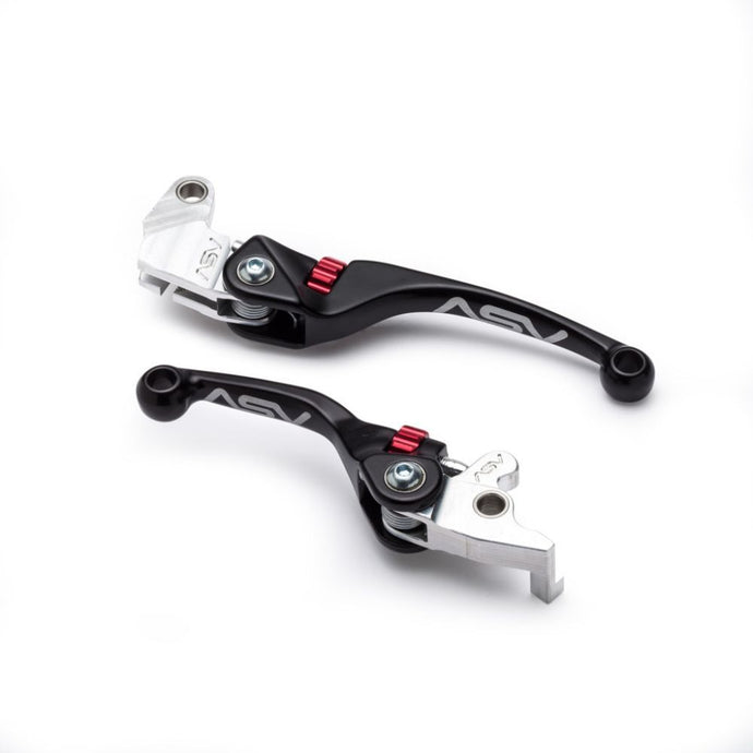 ASV Inventions Black F4 Series Clutch + Brake Lever Pair Pack For Honda XR600R 1985-2000
