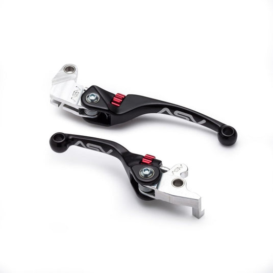 ASV Inventions Black F4 Series Clutch + Brake Lever Pair Pack For Honda XR600R 1985-2000
