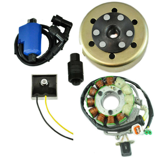 RMStator 200 W Stator And Regulator Rectifier, Ignition Coil, Flywheel and Flywheel Puller Kit