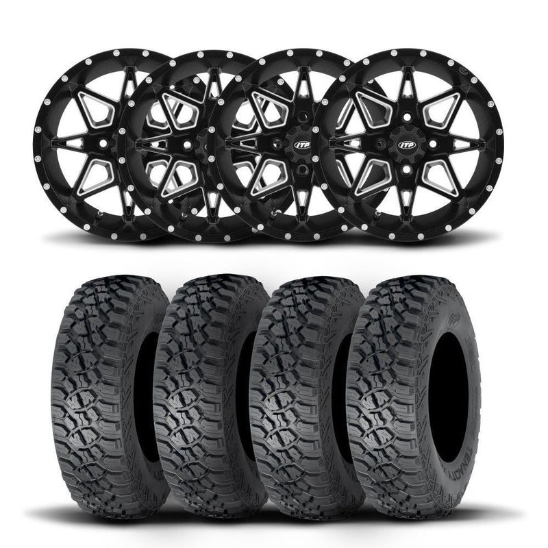 Load image into Gallery viewer, ITP Tornado 15&quot; Matte Black Wheels And Tenacity Tires [32x10R-15]
