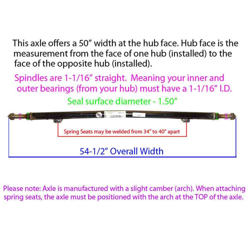 Load image into Gallery viewer, 2,200 lb. Straight Axle Tube - 50 Inch Hub Face
