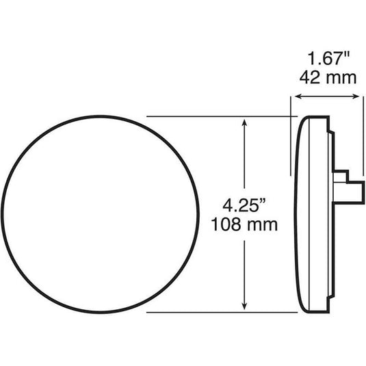LED Stop/Turn/Tail, Single Diode w/ Reflex, 4 Round Red