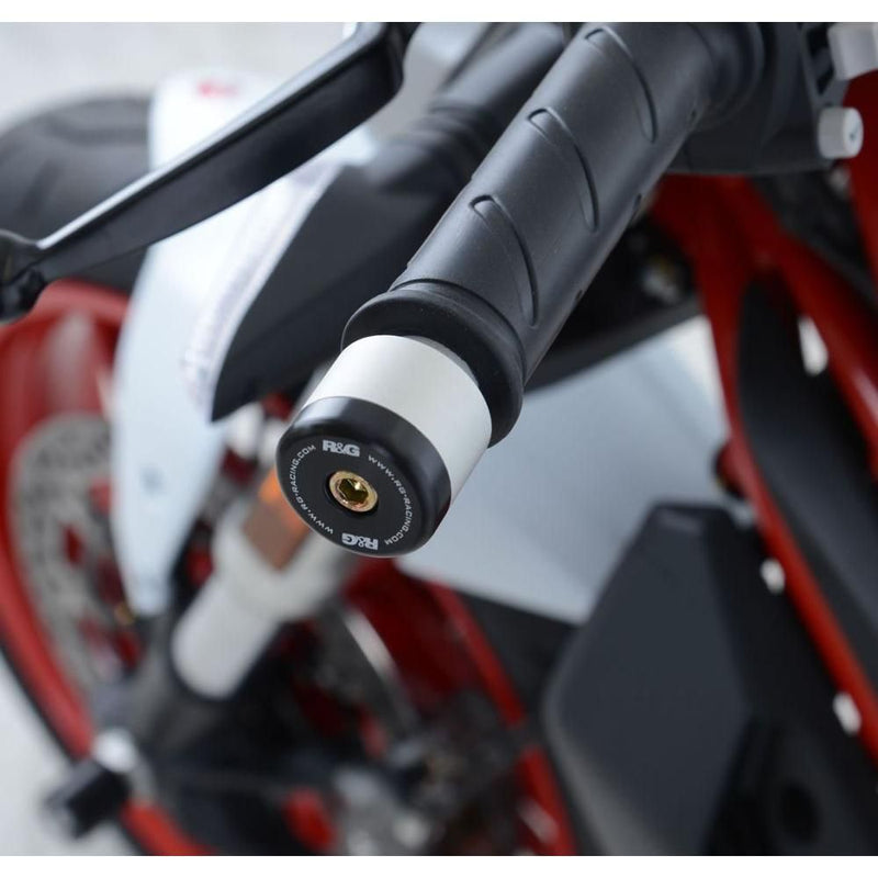 Load image into Gallery viewer, R&amp;G Racing Black Bar End Sliders BE0042BK
