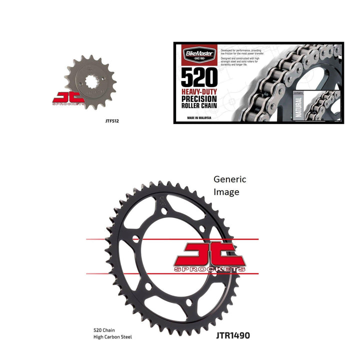 520H Chain Gold,Front & Rear Sprocket Kit for KAWASAKI EN500 Vulcan 1996-2009