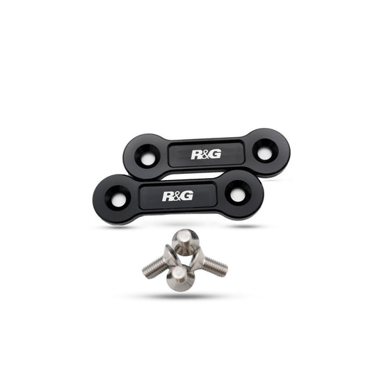 R&G Racing Black Rear Foot Rest Delete Blanking Plates For 2022-2024 Aprilia Tuareg 660
