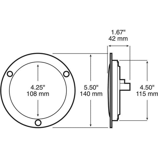 LED Tail Light - Flange Mount - 4 Inch Round